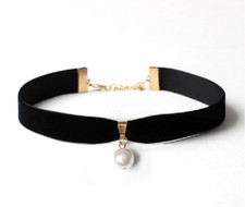 Vintage black velvet ribbon - vintage,