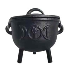 Cast Iron Witches Cauldron Witch Pagan Wicca Altar Halloween Decoration Wiccan