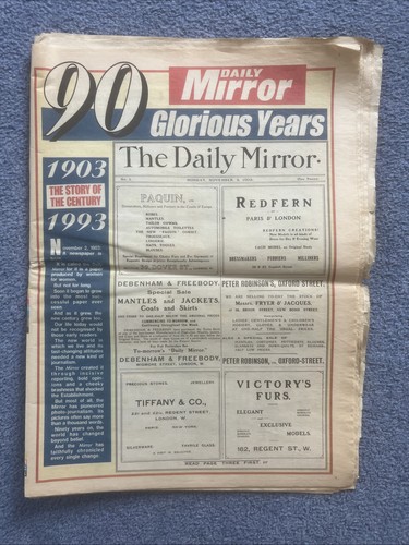 Daily mirror newspaper 90 - -,