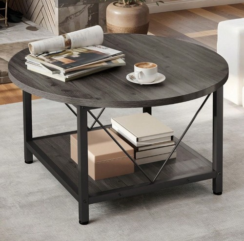 Round coffee table industrial - round,