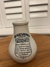 Vintage  Dr Nelson's Improved  Inhaler Ceramic Medical Chemists Apothecary