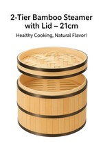 2‑Tier Bamboo Steamer
