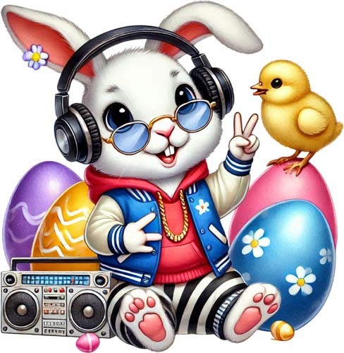 Easter hip hop bunny rabbit - easter,