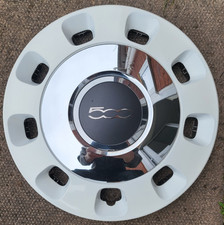 Fiat 500 Colour Therapy 14" Wheel Trim White & Chrome Hubcap Genuine
