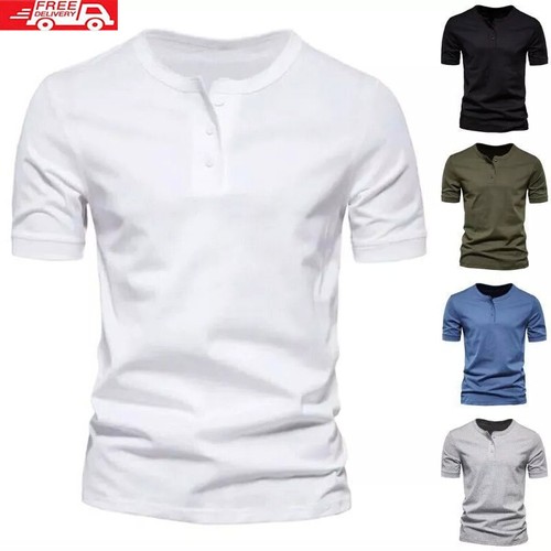 Mens henley grandad solid - mens,
