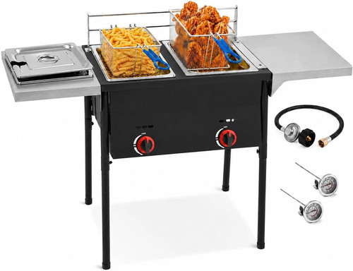 Two tank propane deep fryer - two,