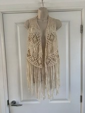 Long Fringed Crochet Waistcoat
