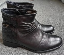 Lotus Black Leather Boots Size