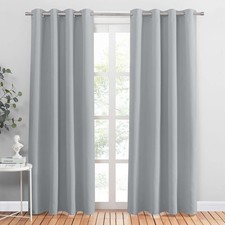 PONY DANCE Silver Grey Thermal Curtains & Drapes  for Rooms 46 x 90 Inch (W x L)