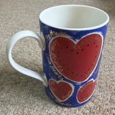 Love hearts mug stoneware - hearts, mug:
