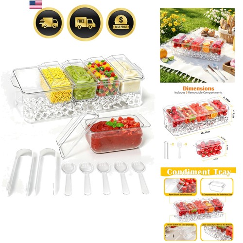 Condiment tray chilled - tray, food