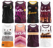 RUGBY MEN's CLASSIC NRL BRISBANE BRONCOS VEST S-5XL JERSEY 