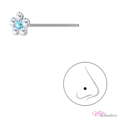 925 crystal nose - 925, flower
