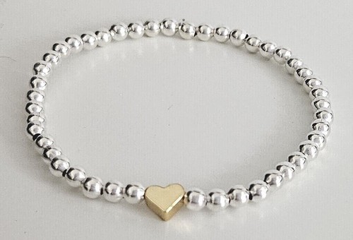 Silver plated bead bracelet - plated,