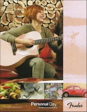 Fender Sonoran SCE Shell Pink Acoustic/Electric Guitar original advertisement ad