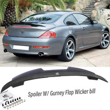 FOR BMW 6 SERIES E63 E64 GLOSSY BLACK SPOILER WING + WICKER BILL GURNEY FLAP