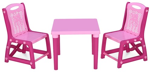 Kids plastic table 2 chairs - table,
