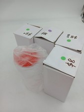 Lot of 5 Clear Can Shaped Plastic Tumblers with Lids Multicolor No Straws Cups