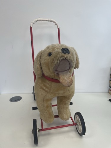 Vintage push along dog - push,