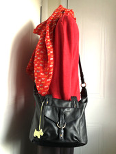 RADLEY Shoulder Or Crossbody Handbag Black Leather with Dog Tag. Clean Linings