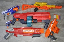 NERF Elite Mega X Shot Alpha Strike Toy Guns + Darts - Job Lot / Bundle Untested