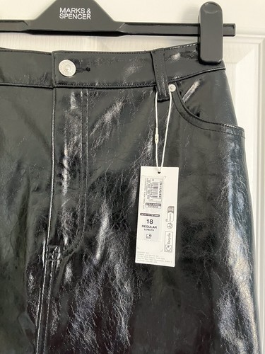 Ladies faux leather skirt - leather,