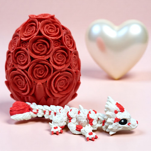 Printed rose white - rose,