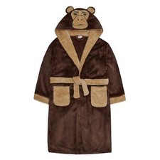 Childrens / Boys Novelty Monkey Plush Fleece Dressing Gown with Tail ~ 7-13 yrs