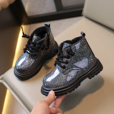 Girls Glitter Ankle Boots Warm
