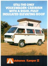 Volkswagen Transporter Autohomes Kamper II Caravan 1983 UK Foldout Brochure