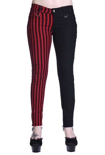 Half red stripes - black, split