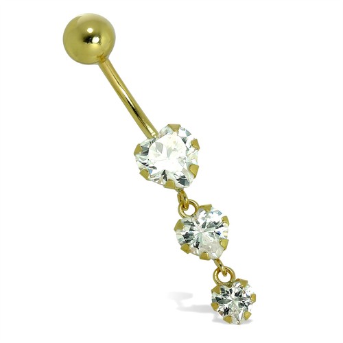 9ct gold triple cz crystal - 9ct,