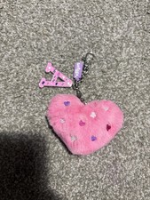 Smiggle Love Alphabet Keyring With A Initial Pink Fluffy Heart Bag Charm NWOT
