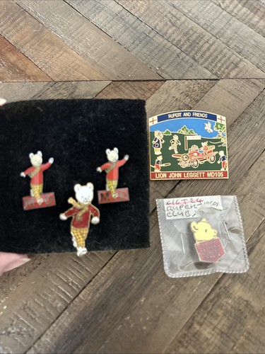 Rupert bear pins badges - bear, pins/badges