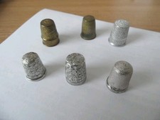 2 silver thimbles Charles Horner 1 silver unkown 2 brass 1 Hudson's soap