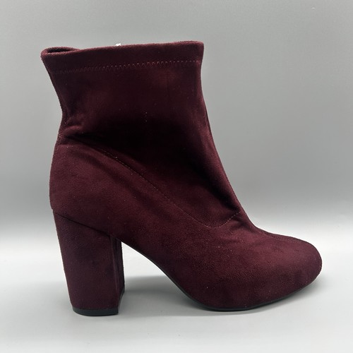 Ankle boots burgundy zips - burgundy,