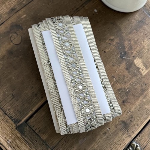 5cm pale gold gota - 5cm, cutwork