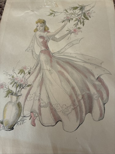 Fashion sketch from 1940 - of, a