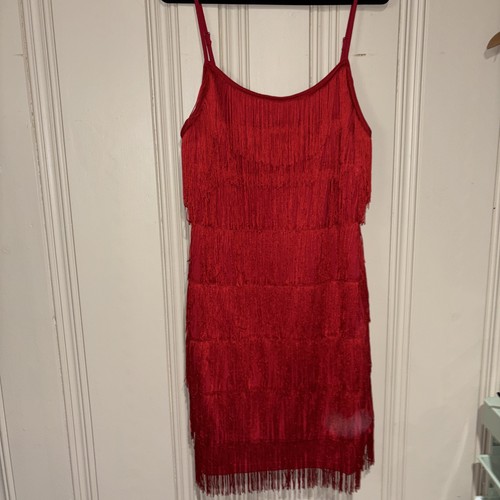 Venus brand red - fringe, flapper