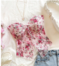 Floral Lace Embroidered  Vest Top 10 Ladies Dipped Hem Spring Boho Festival