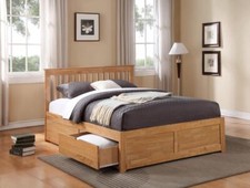 Oak Finish Wood Bed