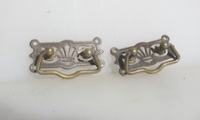 Antique Brass Drawer Handles Pulls Old Chest Victorian Lifts Pierced 2.5"W