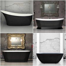 Black Freestanding Bath Charlotte Edwards Tubs Modern Double Ended Slipper Gloss
