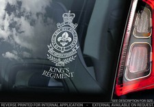 Kings Regiment - Car Sticker - Royal Military Army Regiment Window Decal - V01