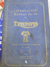 Instruction Manual No 16 Triumph Tiger 110/100,thunderbird,Bonneville,trophy,