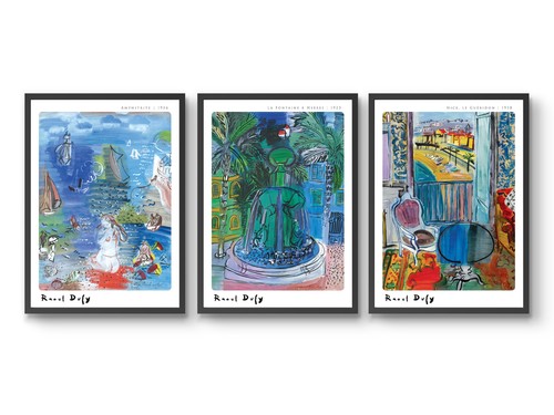 French triptych seascape - triptych, by