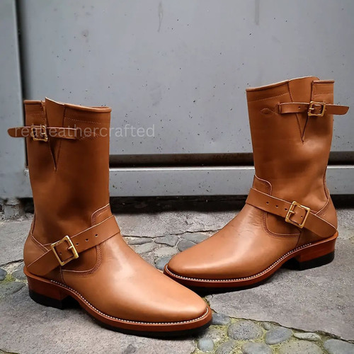Tan classic leather engineer - tan,