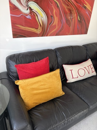 Black leather sofa chaise - black,