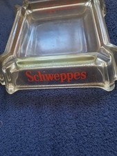 Schweppes Vintage Large Clear Glass Ashtray Excellent Condition