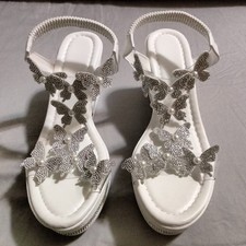 White Platform Wedge Sandals